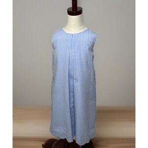 Gabby Shift Pleated Blue White  Seersucker Dress Size 10 Party Church